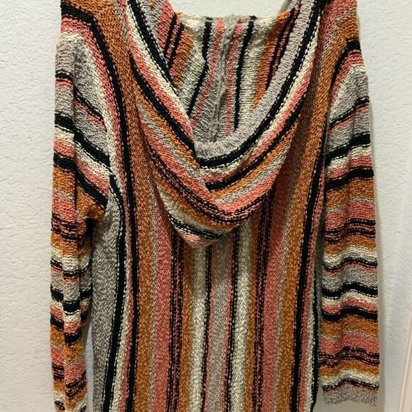 EASEL Tunic-Like V-Neck Lightweight Knit Sweater Top Hoodie Kangaroo Pocket - Picture 9 of 10